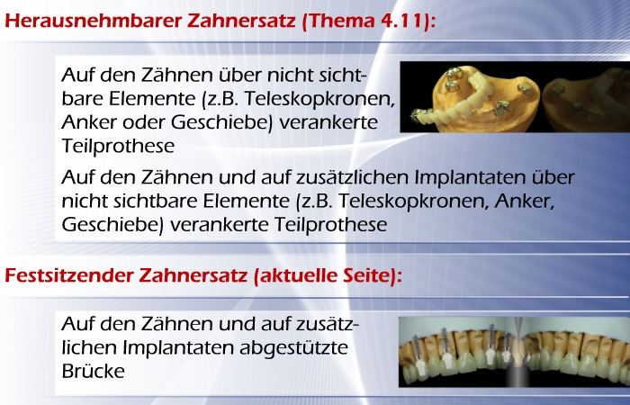Aufzählung der Versorgungsmöglichkeiten